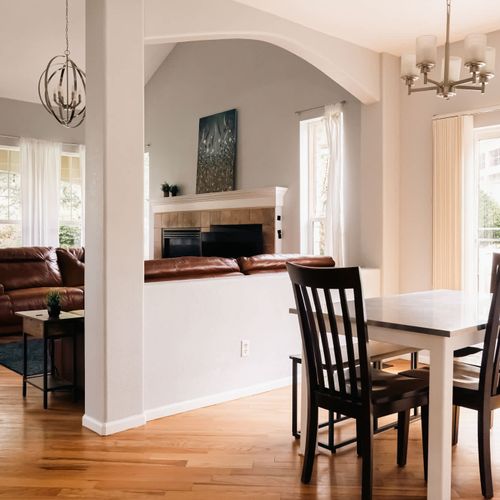 Dining and living areas