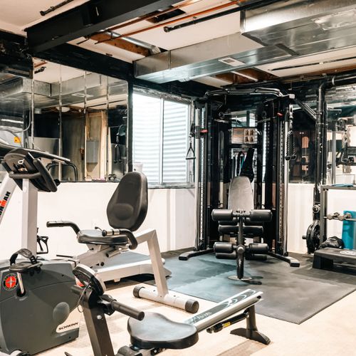 Home gym in the basement