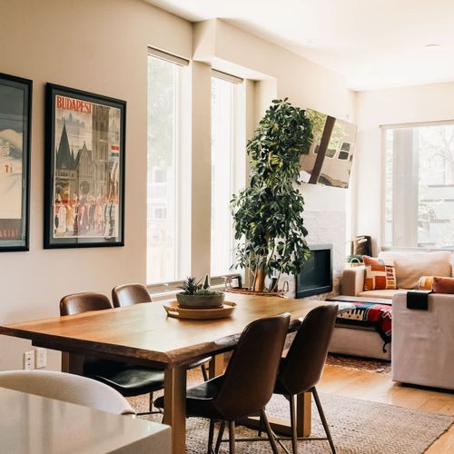 Dining and living areas