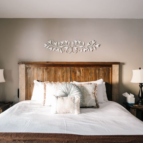 King bed in the primary bedroom