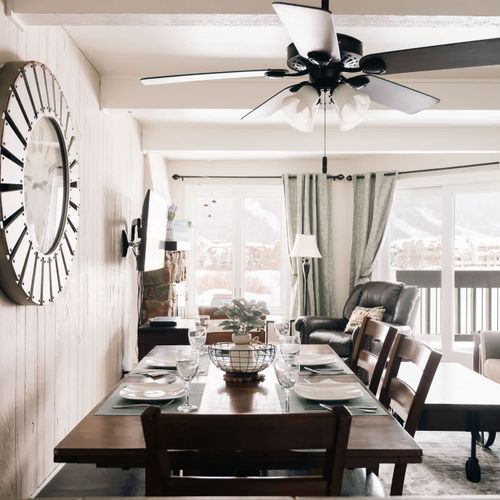 Dining and living areas