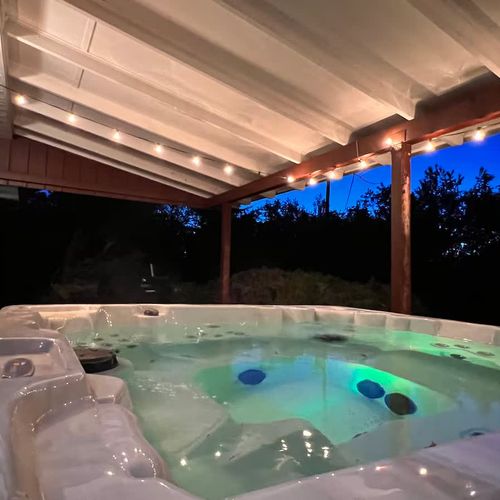Hot tub on back patio