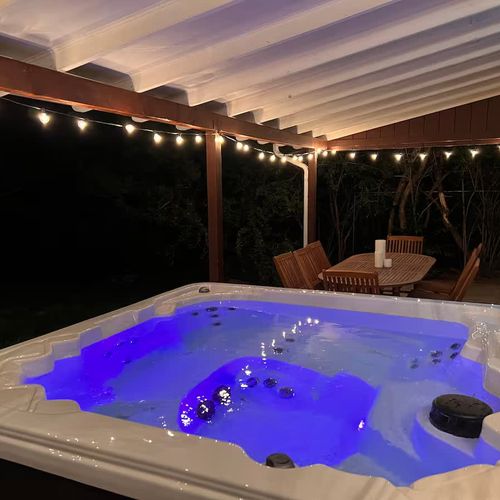 Hot tub on back patio