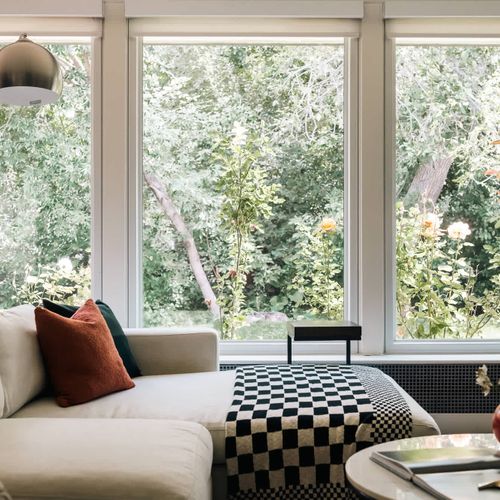 Large windows to enjoy backyard greenery