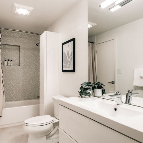 Hall bathroom with entry into bedroom 2