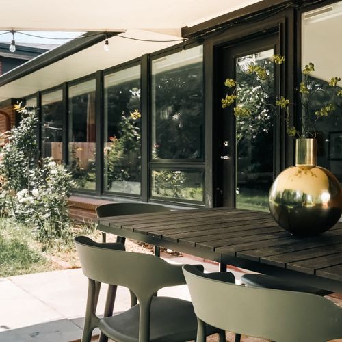 Back patio with seating