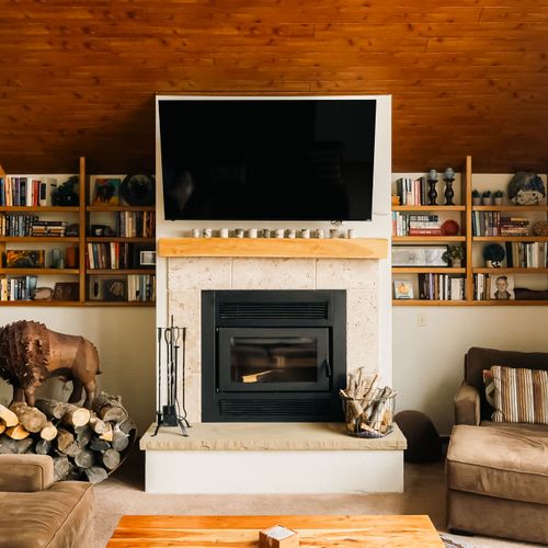 Living area with smart TV and seating