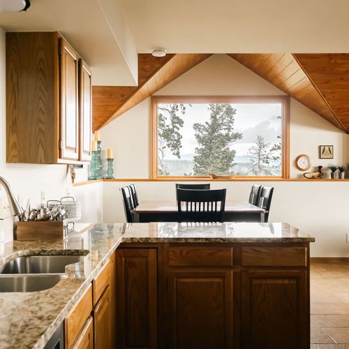 Open concept kitchen with dining area