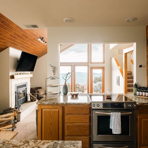 Open concept kitchen and living area