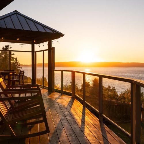 End-of-day light from the main deck. It’s quiet here after 8pm, even in summer.
