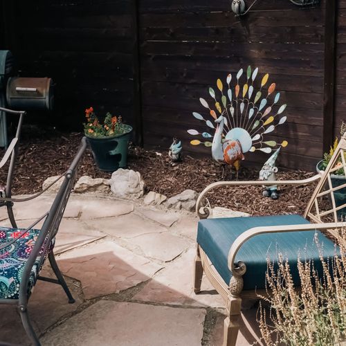 Colorful patio seating