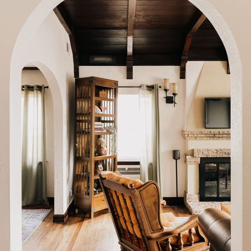 Hallway looking into living room