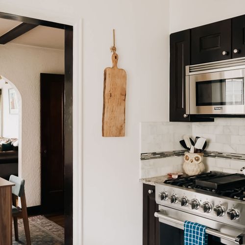 Kitchen with Viking gas stove