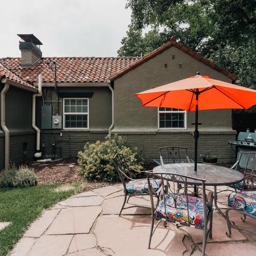 Patio with outdoor dining area