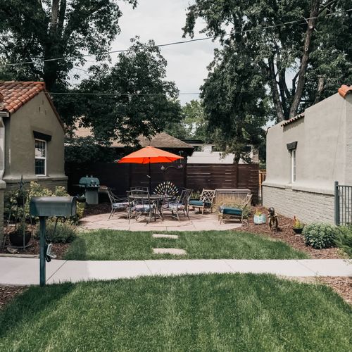 Cozy backyard with patio