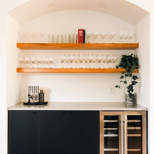 Bar with mini fridge