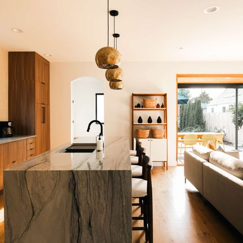 Kitchen and living area