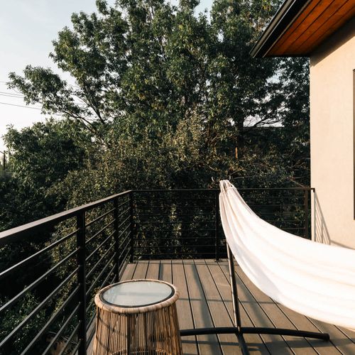 Balcony with hammock off of bedroom 1