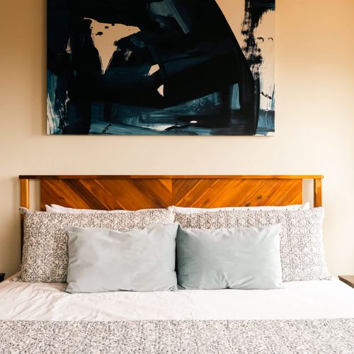 King bed in the primary bedroom