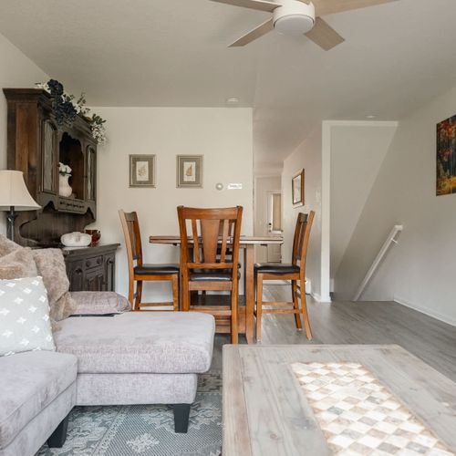 Living and dining areas