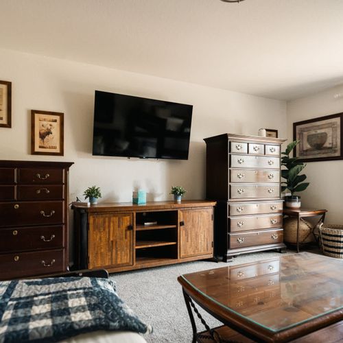 Bunk room with smart TV