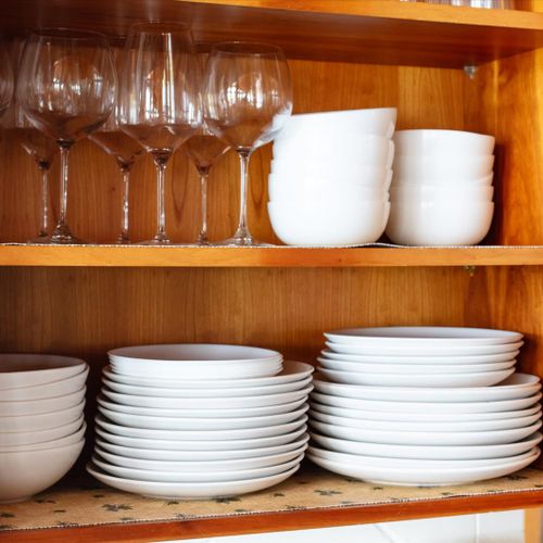 Enjoy the fully stocked kitchen.