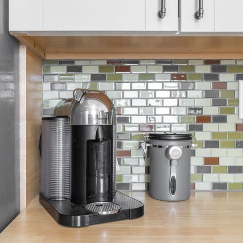 Coffee station stocked and ready for slow mornings.
