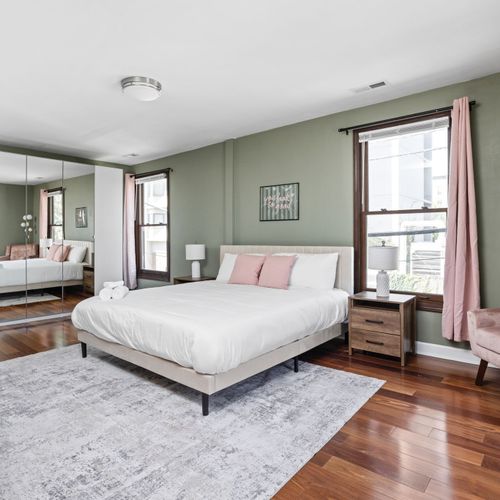With a king bed, Indianapolis decor,  this bedroom is fit  for a king!