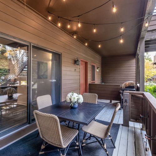 Patio seating (The propane gas grill on site is not an advertised amenity)