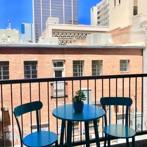 Balcony with view of clocktower