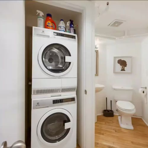 Washer and dryer in half bath