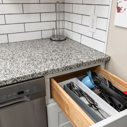 Cooking essentials and silverware available for your stay.