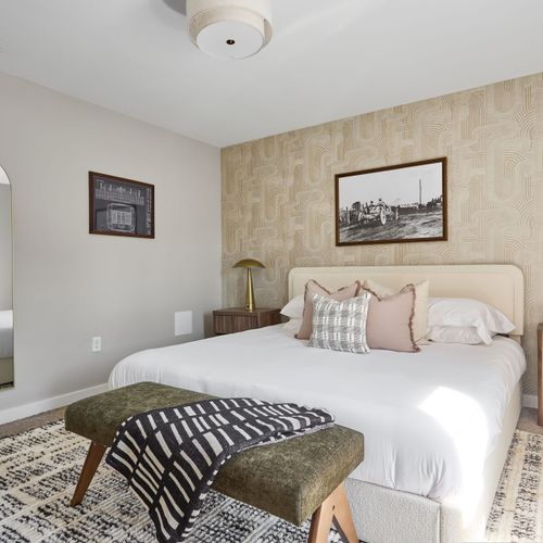 A peaceful upstairs haven perfect for unwinding after a day in the city.