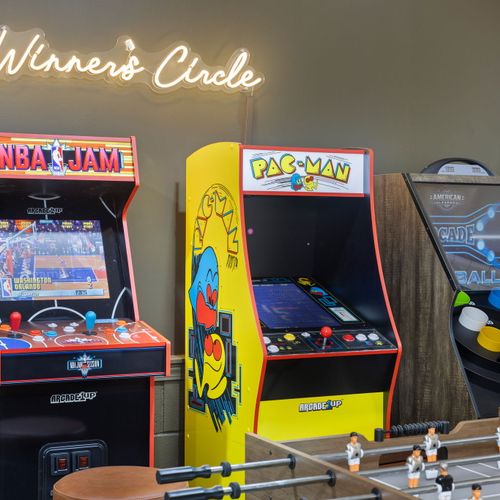 At the Winners Circle we have Pac Man, NBA Jam, Skee Ball, and Foosball ready for your enjoyment!
