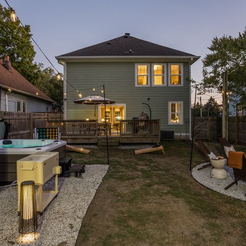 From sunset dips to late-night laughs around the fire, this backyard has you covered.