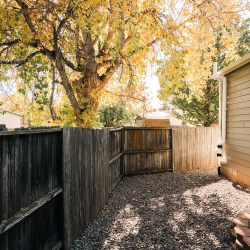 Private backyard area