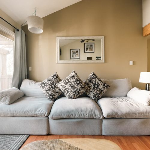 Living area couch seating with recliners