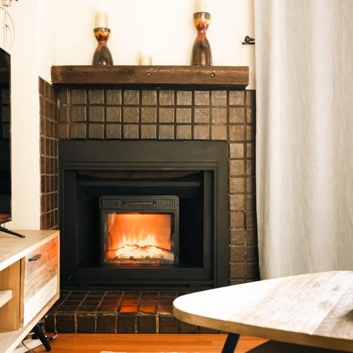 Electric fireplace in the living area