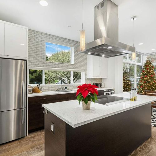 Holiday inspiration rendering – decor shown is AI-generated to capture the spirit of the season. The property is not currently decorated for Christmas.