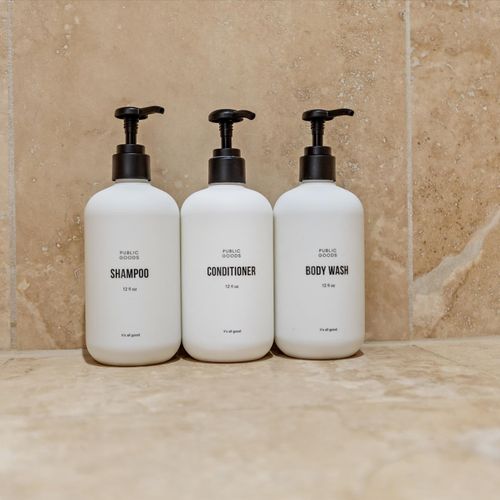 We’ve partnered with Public Goods to provide quality eco friendly products to our guests