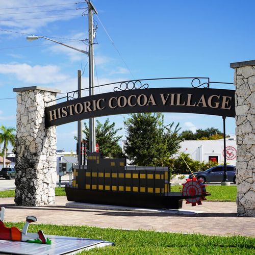 Entrance to Cocoa Village located nearby