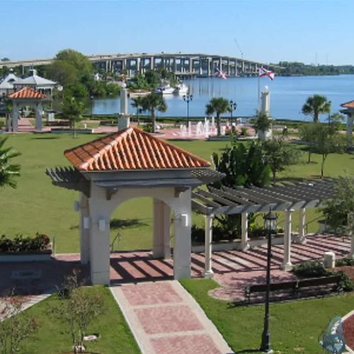 Aerial view of the amphitheater in Cocoa Village