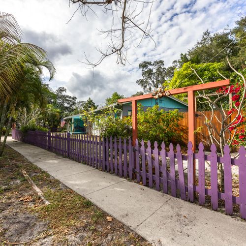 Purple Picket Fence out Front