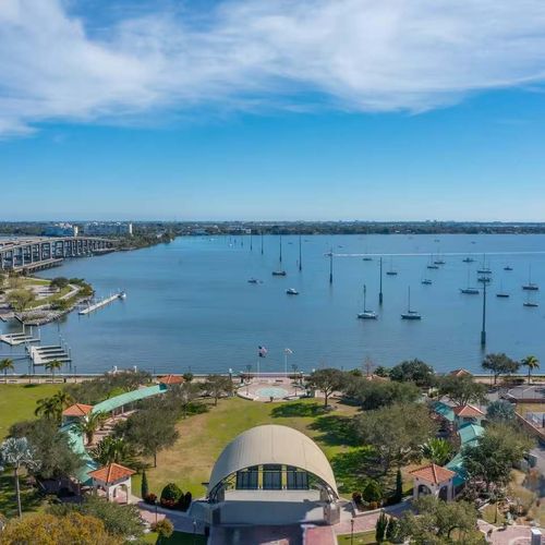 Aerial view of the Amphitheater in Cocoa Village