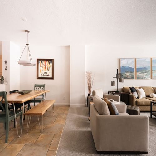 Living and dining areas