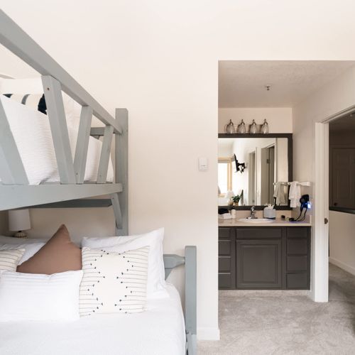 Bedroom 2 with twin over queen bunk bed