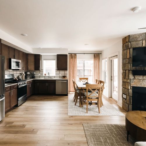 Kitchen and dining areas