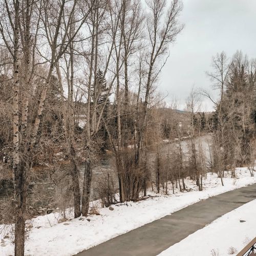 Walking and biking path behind condo complex