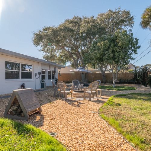 View of Backyard and Fire pit area
