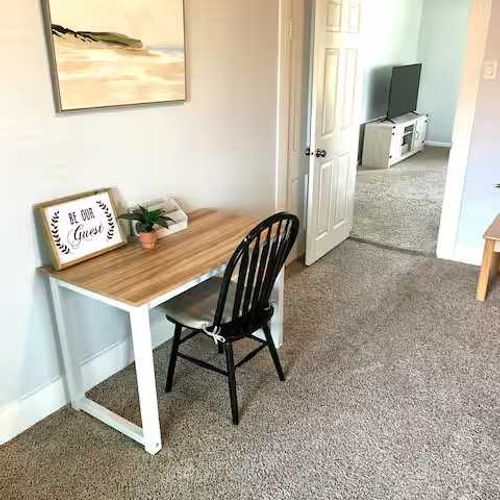 Desk space for your remote work and to catch up on emails!